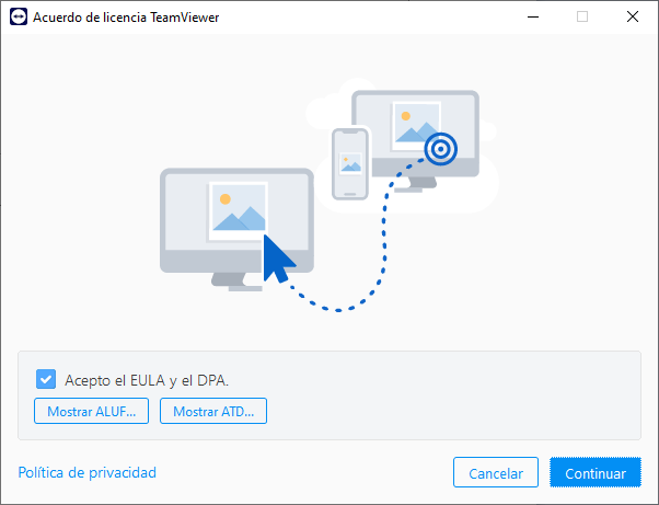 Paso 4: Aceptar los términos de licencia